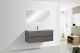 Edi White 48 in. Vanity in Cement Grey with Acrylic Vanity Top in Matte White with Matte White Basin