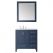 Gela 36 in. Furniture Style Vanity in Royal Blue with Carrara White Marble Top and Undermount Sink