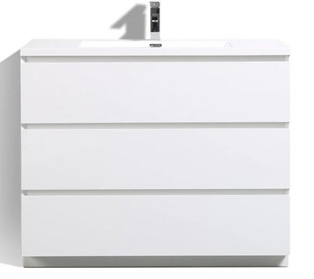 Edison 30 in. Vanity in High Gloss White with High Gloss White Acrylic Single Basin Top